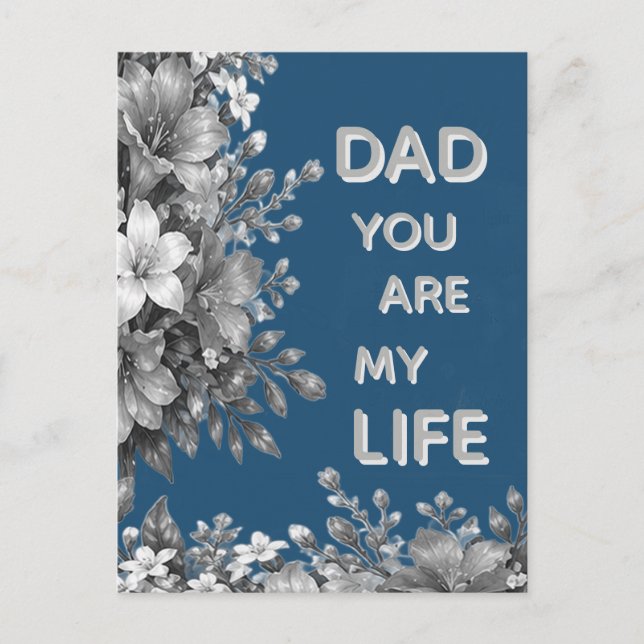 LOVE FLOWER GIFT FOR FATHER POSTCARD (Front)