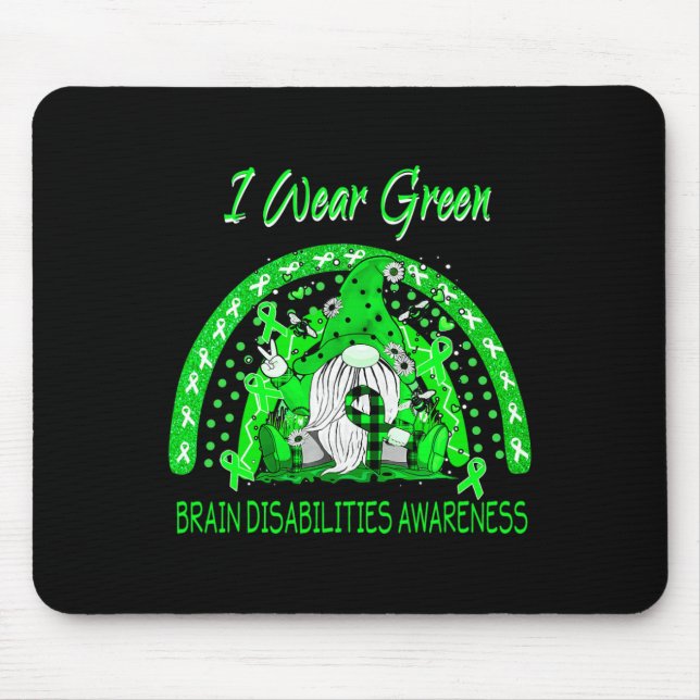 Love Flower Gnome Brain Disabilities Awareness  Mouse Pad (Front)