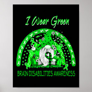 Love Flower Gnome Brain Disabilities Awareness Poster