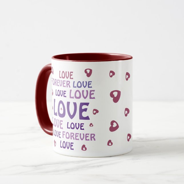LOVE FLOWER HEART BIRTHDAY VALENTINE MUG (Front Left)