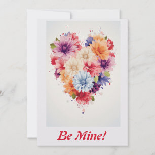 Love Flower Rainbow Heart 4 Personalised Holiday Card