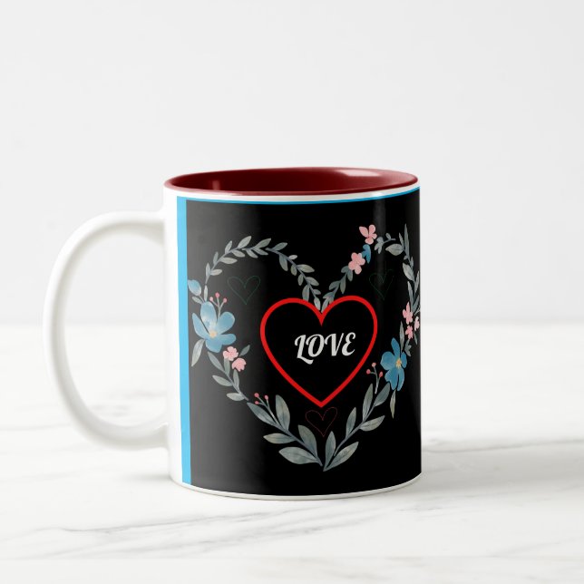 Love Flower Two-Tone Coffee Mug (Left)