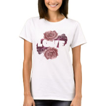 Love flower women white colour T-shirt