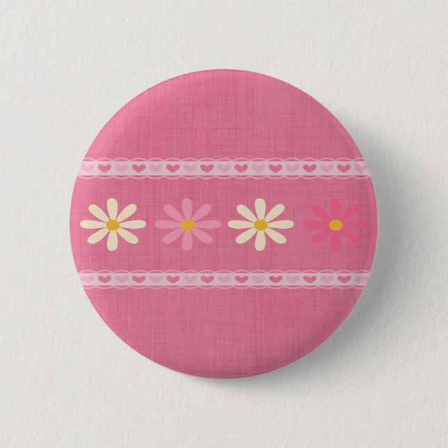 Love Flowers 6 Cm Round Badge (Front)
