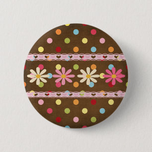 Love Flowers 6 Cm Round Badge