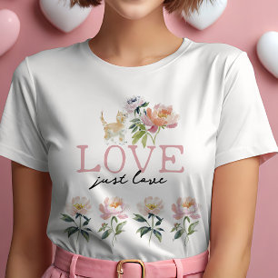 Love, Flowers and Kitten Beautiful Girl's T-Shirt