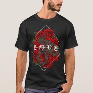 Love, Flowers, and Snake: A Dance of Beauty and  T-Shirt
