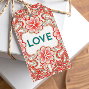 Love flowers Boho Style gift tags
