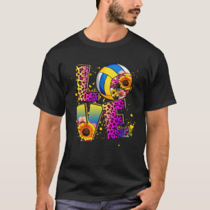 Love Flowers Floral Volleyball Ball Matching Playe T-Shirt
