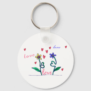Love Flowers Key Ring