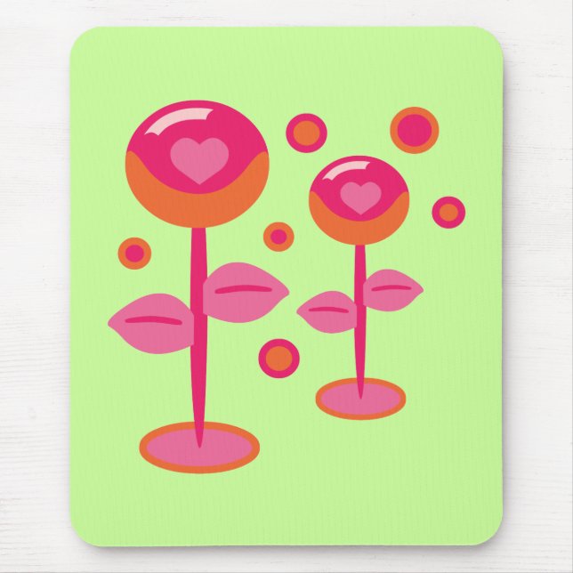 Love Flowers Mouse Pad (Front)