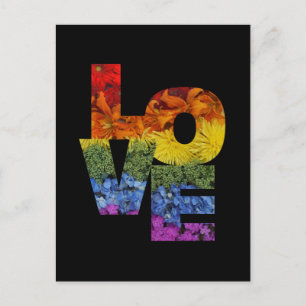 LOVE Flowers Postcard