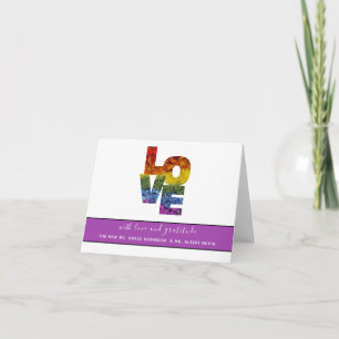 LOVE Flowers Same-Sex Wedding Collection Thank You Card