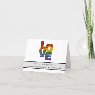LOVE Flowers Same-Sex Wedding Thank You Card