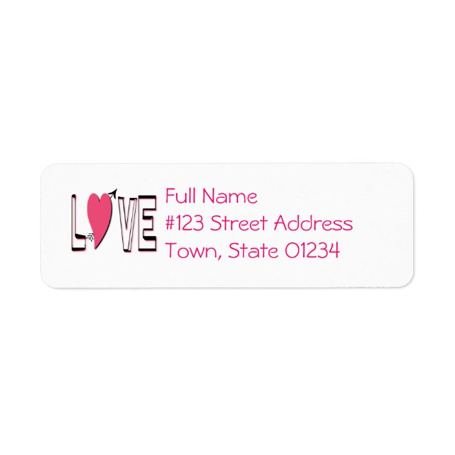 Love Font Return Address Label (Front)