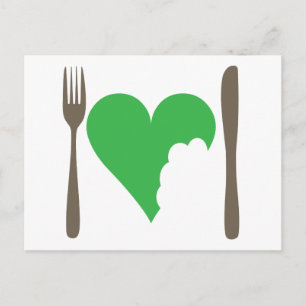 Love food, Love heart love veggie Postcard