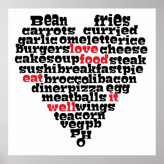 Love food, Love heart Poster (Front)