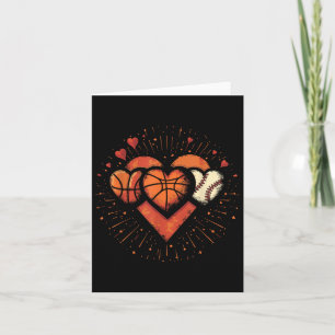 Love Football Basketball Baseball Valentine’s Day Card
