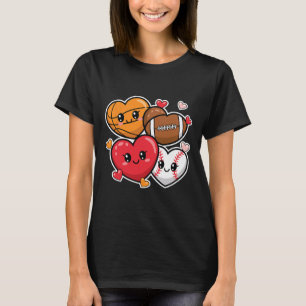 Love Football Basketball Valentine’s Day Boys And T-Shirt