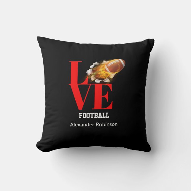 Love Football Personalised Sports   Cushion (Front)