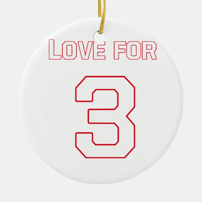 LOVE FOR 3 CERAMIC ORNAMENT (Front)