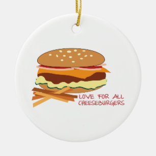 Love For All Cheeseburgers Ceramic Tree Decoration