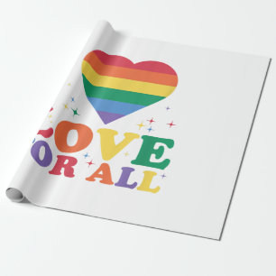Love For All LGBTQ Rainbow Pride Gay Lesbian LGBT  Wrapping Paper