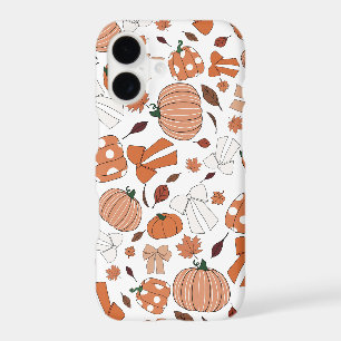 Love for Autumn Fall Pumpkins Bows Leaves Pattern
