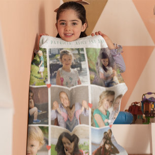 LOVE for BEST GRANDMA 12 family photo collage Fleece Blanket