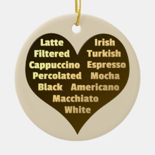 Love for Coffee Ceramic Ornament