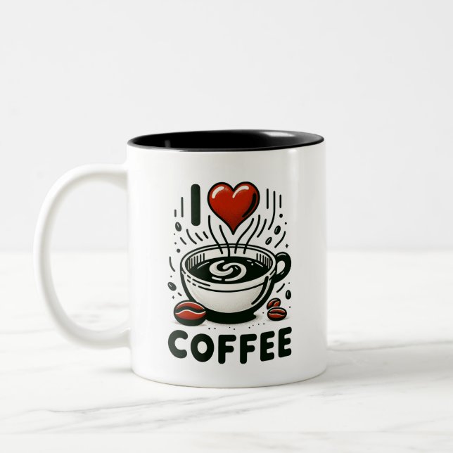 Love for Coffee - Enthusiast's Two-Tone Coffee Mug (Left)