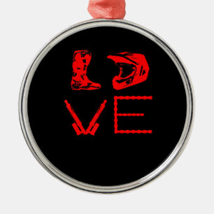 Love For Dirt Bike Funny Gift For Bikers Metal Ornament