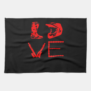 Love For Dirt Bike Funny Gift For Bikers Tea Towel