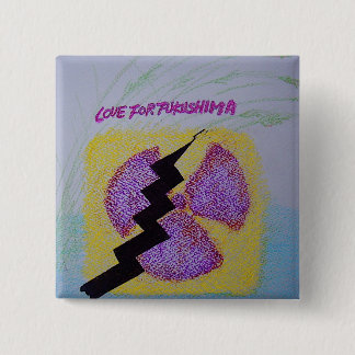 LOVE FOR  FUKUSHIMA 15 CM SQUARE BADGE