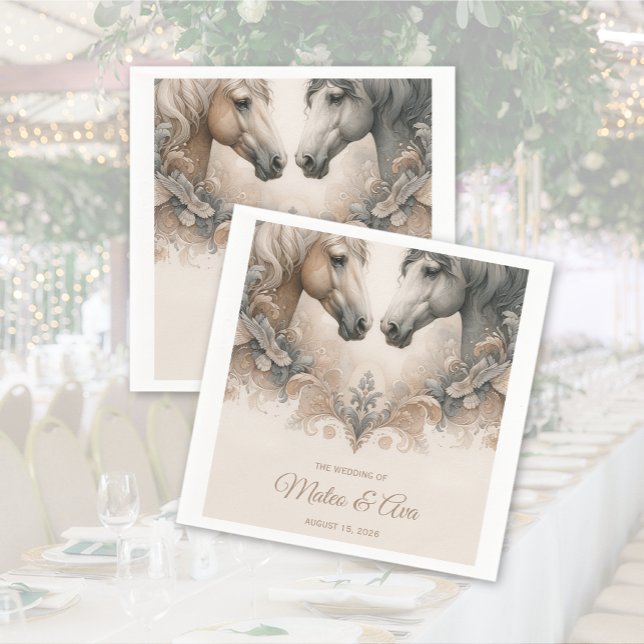 Love For Horses Special Wedding Napkin (Love For Horses Special Wedding Napkins)