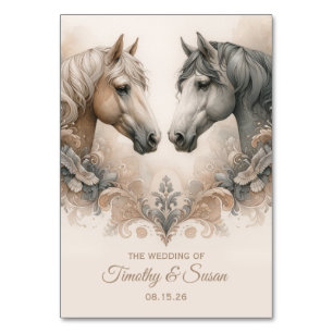 Love for Horses Wedding Table Number