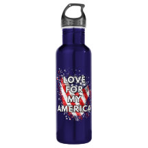 Love For My America - Water Bottle