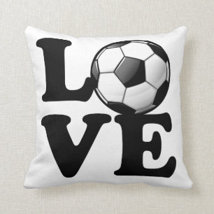 Love For Soccer Glossy Soccer Ball Cushion