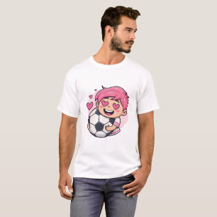 Love for soccer kawaii anime design T-Shirt