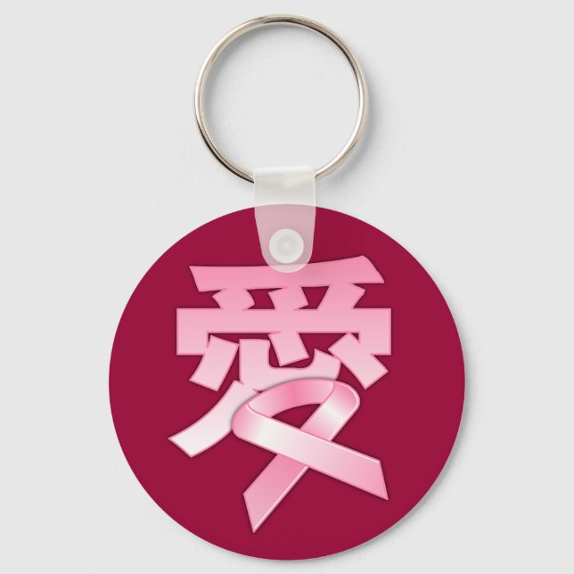 Love for the Breast Cancer in Chinese Keychain (Front)