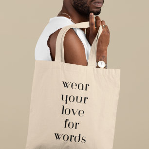 Love for Words Cool Book Lover Librarian Gift Tote Bag