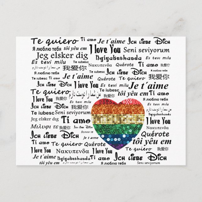 Love foreign languages postcard (Front)