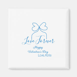 Love Forever blue bow happy Valentine's day name d Magnet