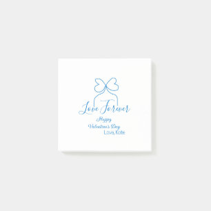 Love Forever blue bow happy Valentine's day name d Post-it Notes