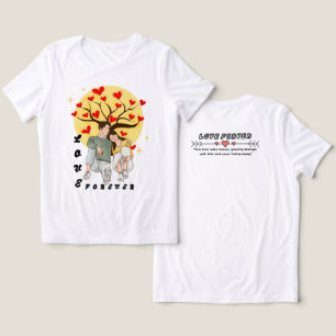 Love Forever Couple T-Shirt Romantic Heart Tree Tri-Blend Shirt