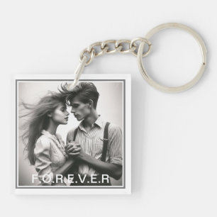 Love Forever, Framed Two Photo Keychain