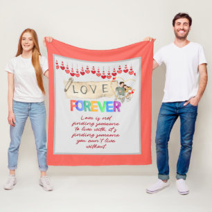 Love Forever – Happy Valentine's Day Fleece Blanket