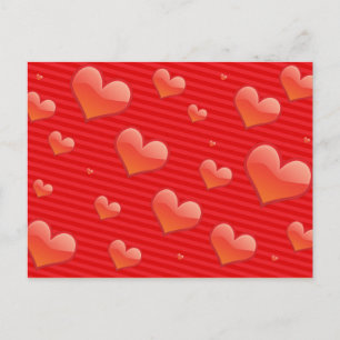 Love Forever, hearts of red design Postcard