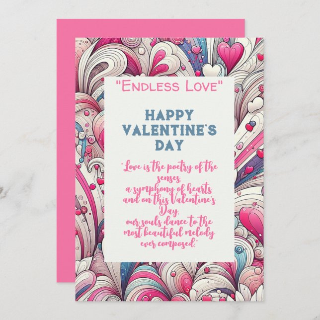 Love forever hearts pattern holiday card (Front/Back)