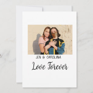 Love Forever LGbtq couple pride add photo name sim Holiday Card
